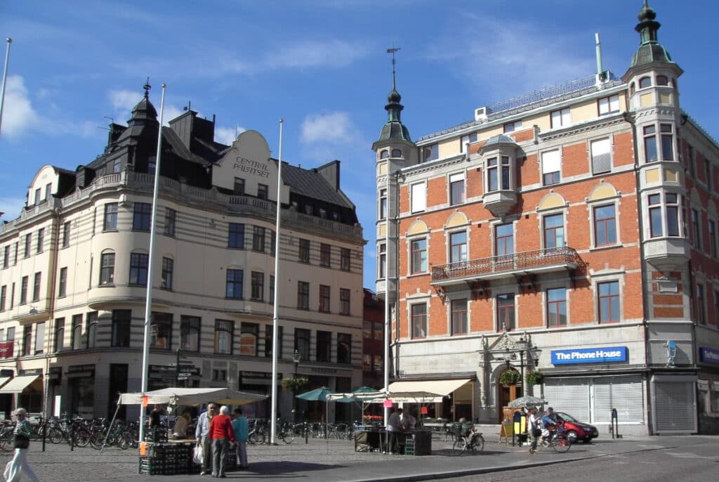 Main street in Linköping city