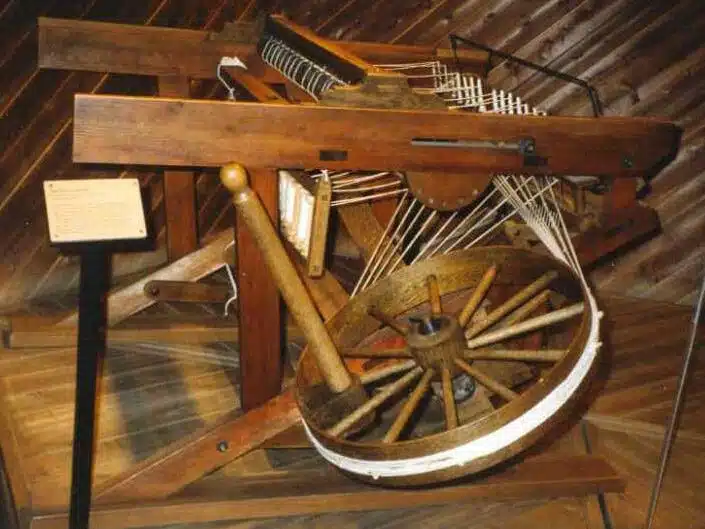 Model of spinning jenny in the Museum of Early Industrialisation, Wuppertal, Germany