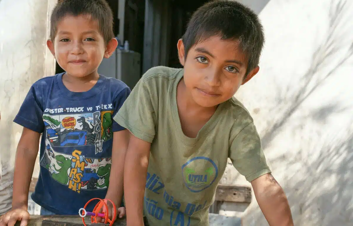 Two boys were having a great time at their home in Honduras