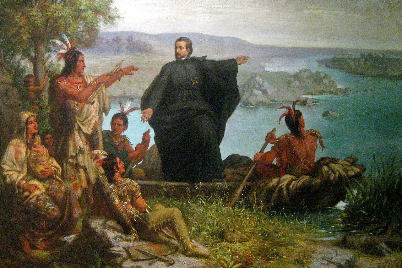 Pere Marquette and the Indians at the Mississippi River