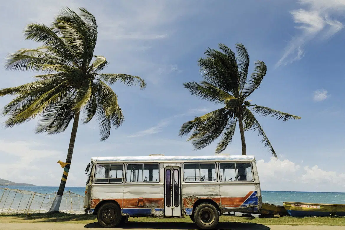 Old Bus in Jamaica - Jamaica vs Haiti