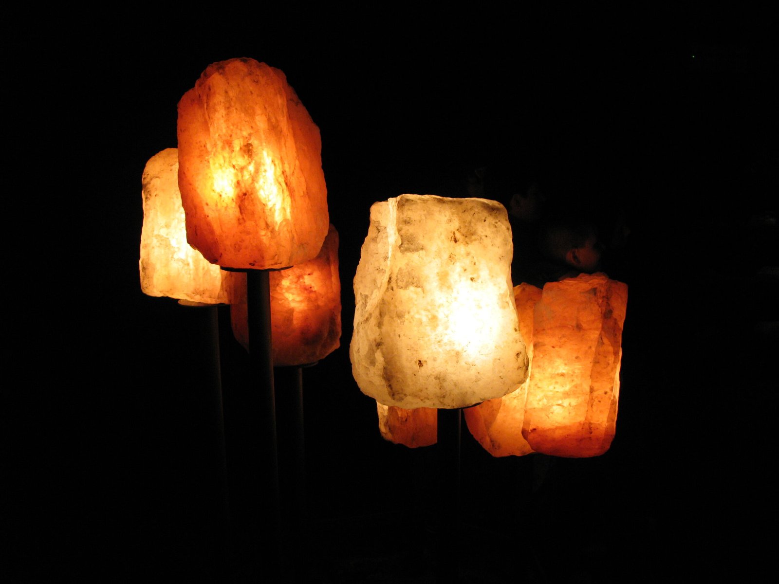 Luminaires. Lanterns made of salt blocks in the Salt Mine, Hallstatt, Austria