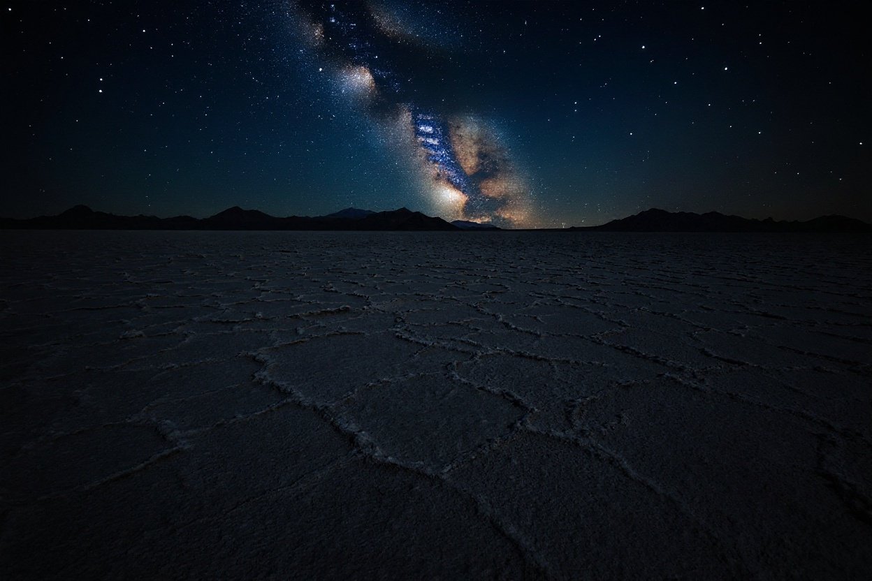 #11. Bonneville Salt Flats, Utah - A Prehistoric Lake, Now a Speed Track - Starry Night