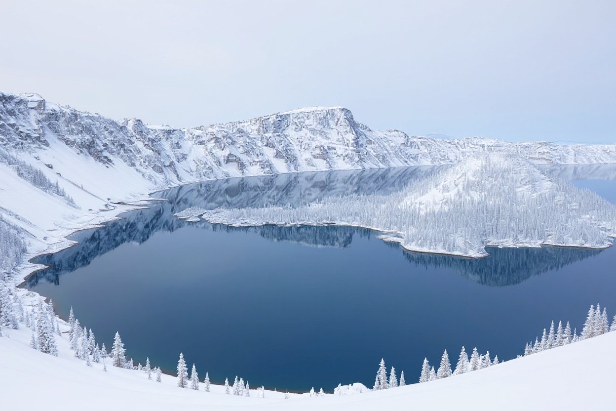 #10. Crater Lake, Oregon - A Volcano Swallowed Itself and Left This Behind - Winter Blanket