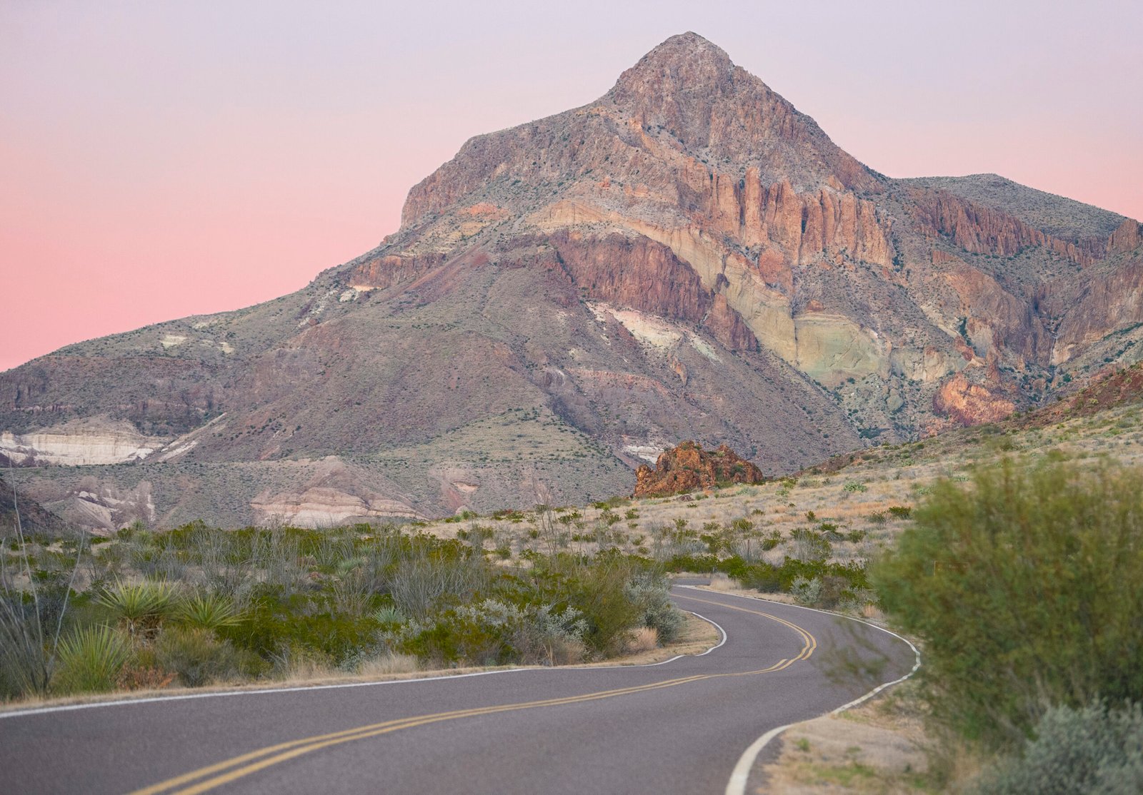 Sunset at Big Bend National Park on the Ross Maxwell Scenic Drive, located in Texas, USA. This image may be used freely under the CC-BY license, but attribution must go to https://www.TripOfALifestyle