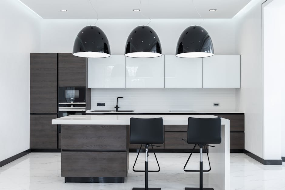 #8 - Builder-Grade Light Fixtures Over the Island (Image Credits: Pexels)