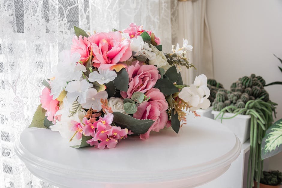 #22 &ndash; Artificial Flowers Stuffed Into Porch Planters (Image Credits: Pexels)